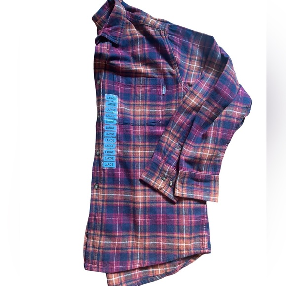 Eddie Bauer Mens Flannel Shirt Size L Button Down Collared Shirt - Picture 8 of 8